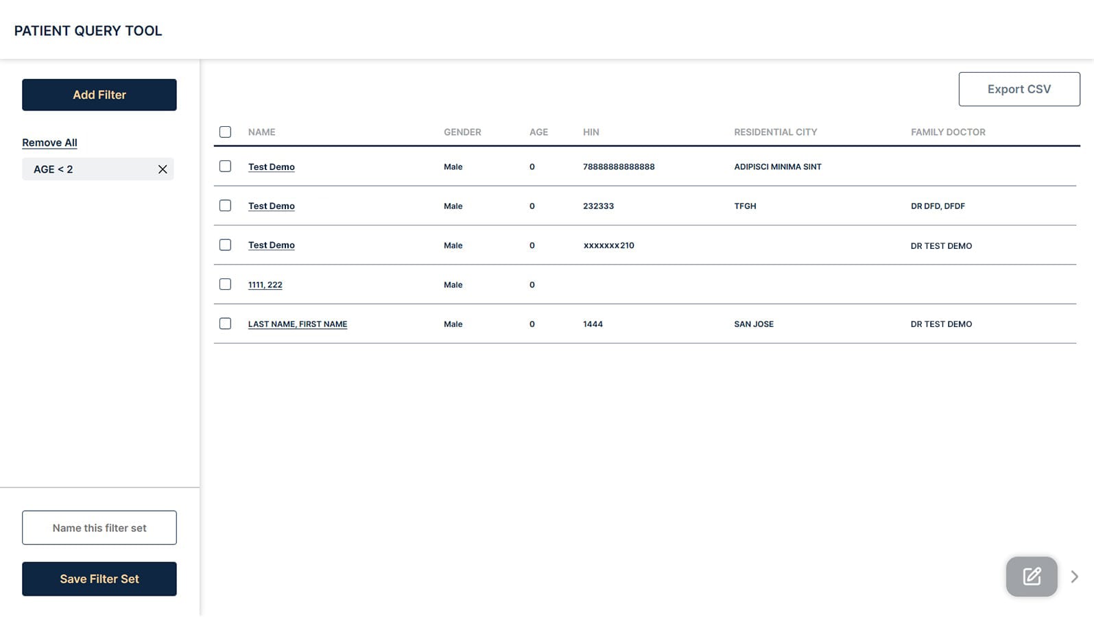 Patient Query Tool